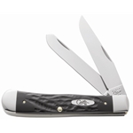 Black Rough Jigged Synthetic Handle Trapper 18221 - Engravable