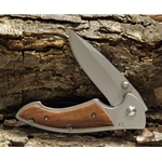 Maxam Exotic Wood handled Frame Lock Knife SKLW002