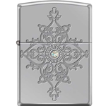 Zippo Deep Carved Heavy Walled Armor with Large Stone 34592