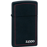 Zippo Logo Black Matte Slim With Border 1618ZB