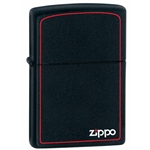 Zippo Logo Black Matte With Red Border 218ZB