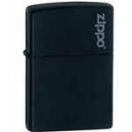 Zippo Black Matte Gray Logo 218ZL