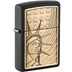 Zippo Lady Liberty And Flag Emblem - 48921