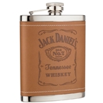 Jack Daniel's Brown Leather Covered Flask 5551