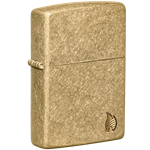 Zippo Flame Deep Carve Tumbled Brass Armor - 46398