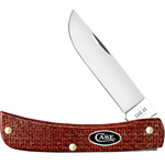 Case Dark Red Burlap Micarta Sod Buster Jr CS 12273 - Engravable