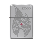 Zippo Flame with Red Swarovski Crystal